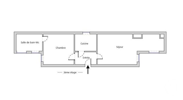 Appartement F2 à vendre - 2 pièces - 45.3 m2 - PARIS - 75015 - ILE-DE-FRANCE - Century 21 Immoside Felix Faure