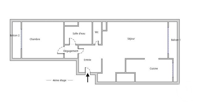 Appartement F2 à vendre - 2 pièces - 52.08 m2 - PARIS - 75015 - ILE-DE-FRANCE - Century 21 Immoside Felix Faure