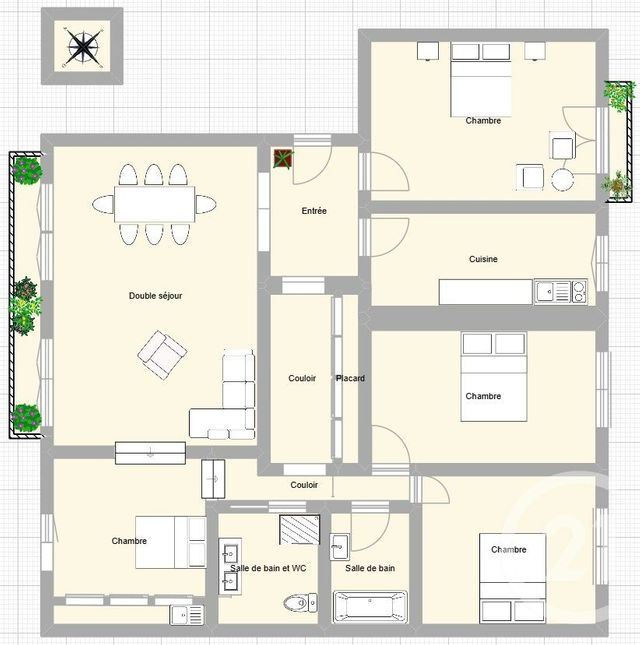 Appartement F5 à vendre - 5 pièces - 109.24 m2 - PARIS - 75015 - ILE-DE-FRANCE - Century 21 Immoside Felix Faure